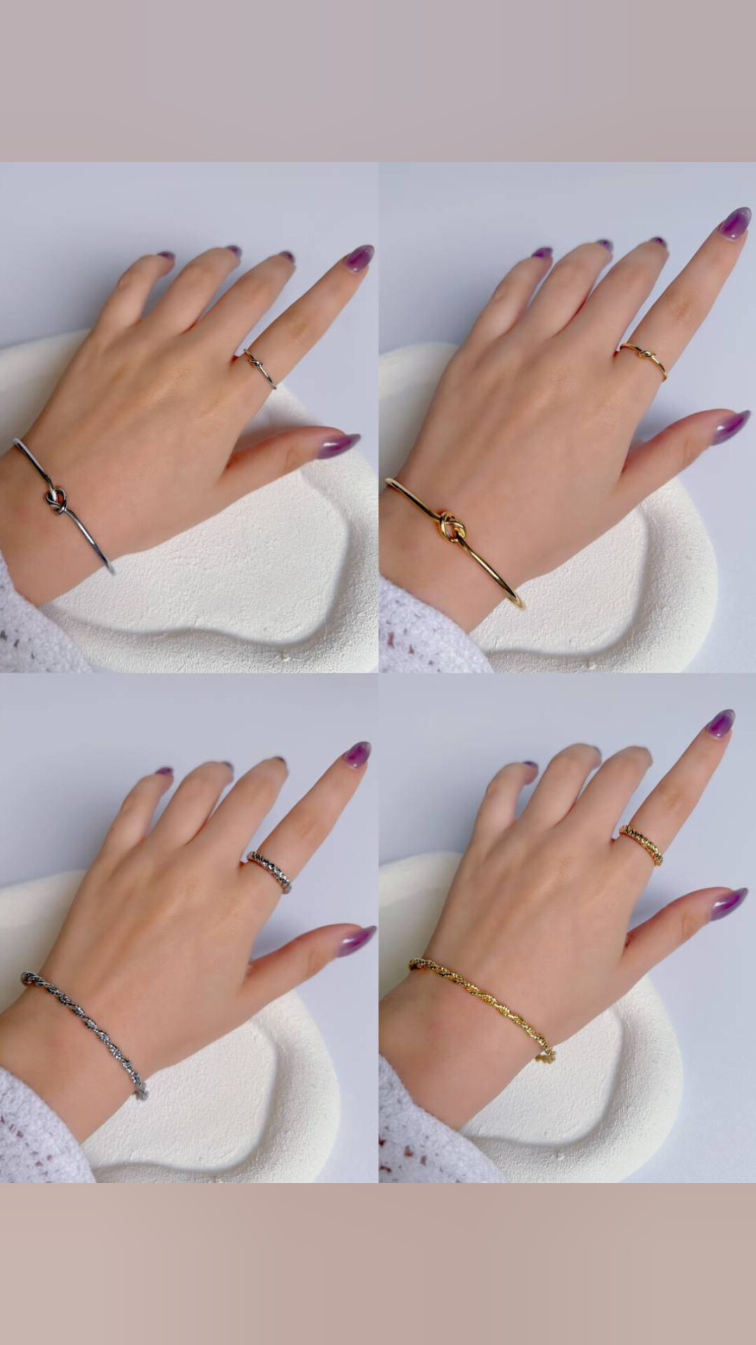 ست انگشتر و دستبند مینیمال