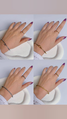 ست انگشتر و دستبند مینیمال